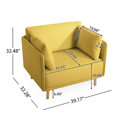 Modern Upholstered Accent Chair With Soft Cushions, Sleek Armrest Design Noble House