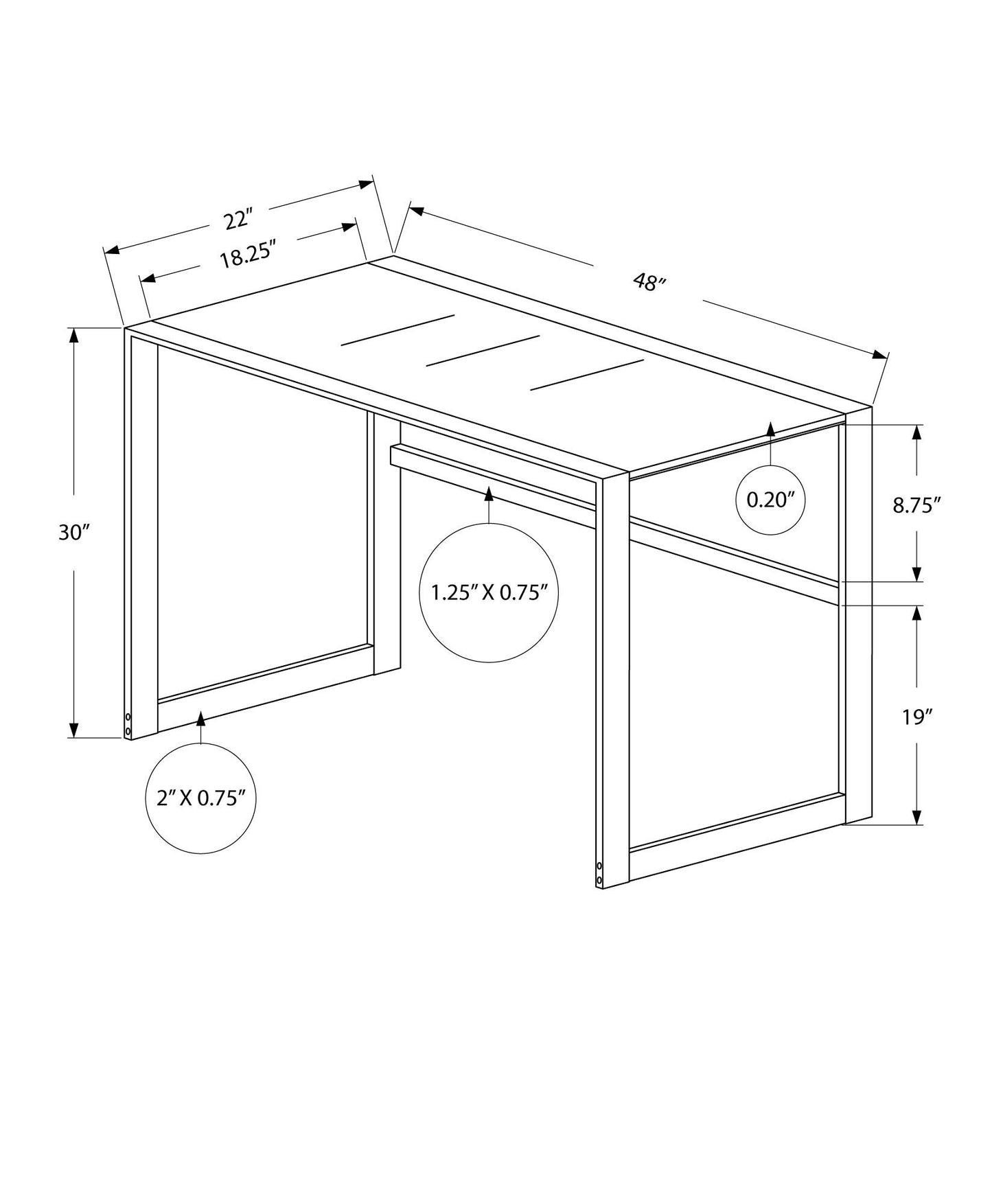 Computer Desk For Home Office, Laptop, Contemporary & Modern 8th Street