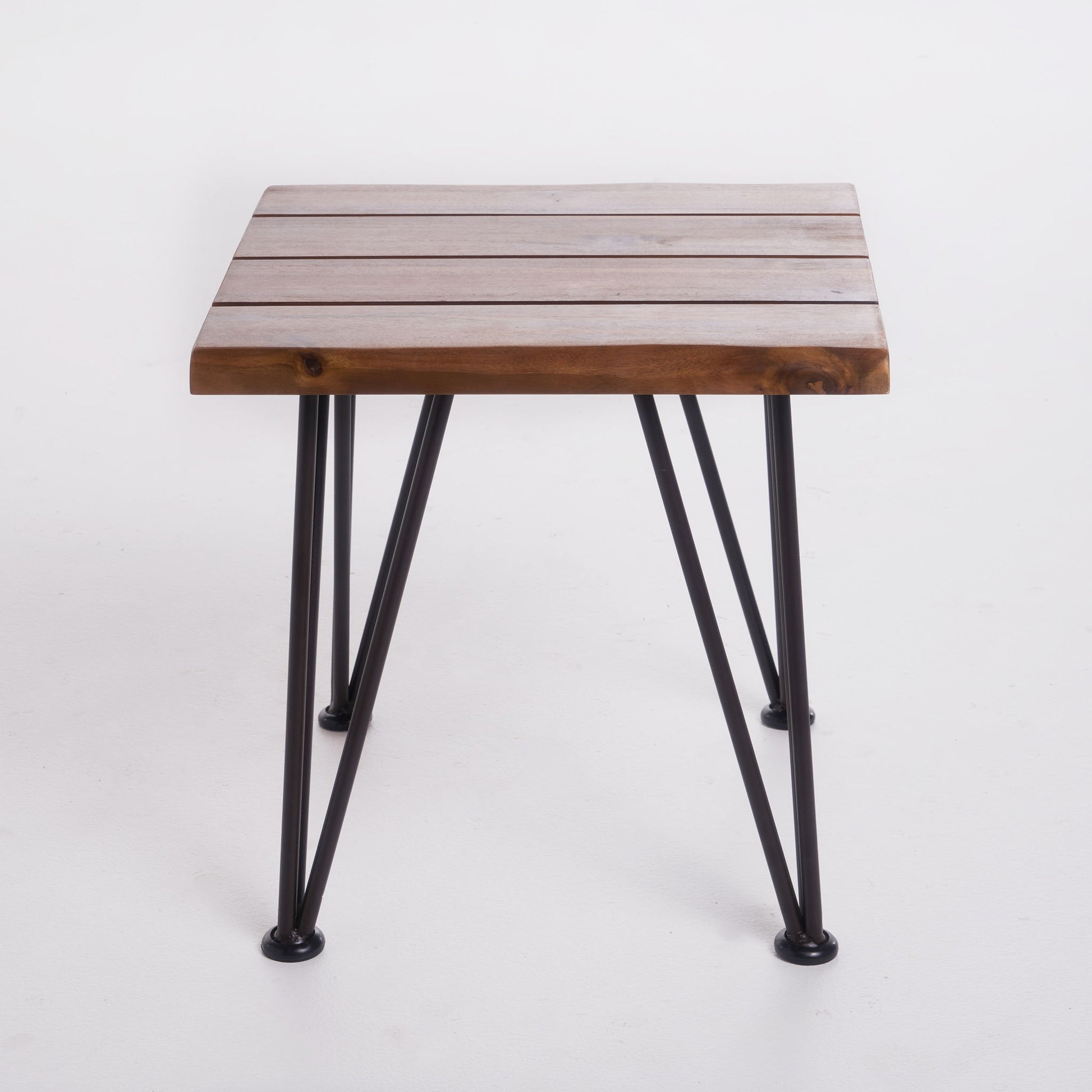 Zenith - Outdoor Industrial Accent Table (Set of 2) - Teak Noble House