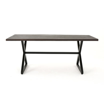 Rolando - Outdoor Aluminum Dining Table With Steel Frame Noble House