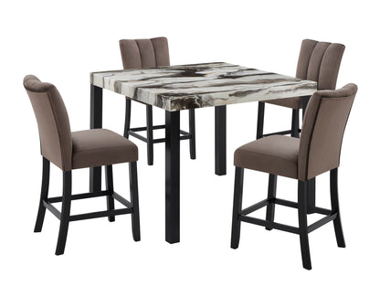 Vega - 5 Piece Counter Dining Room Set - Gray / Black Crown Mark
