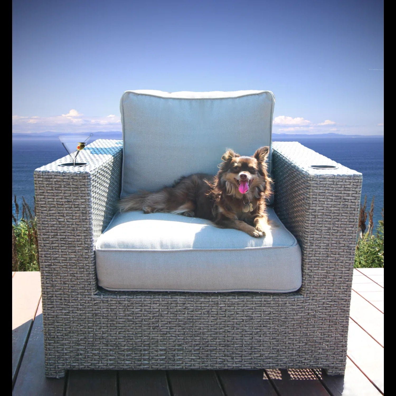 Patio Chair With Cushions - Gray LSI Patio Furniture