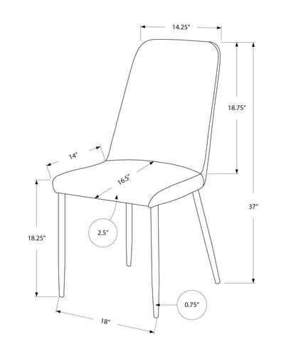 Dining Chair, Side, Upholstered For Dining Room, Contemporary (Set of 2) 8th Street
