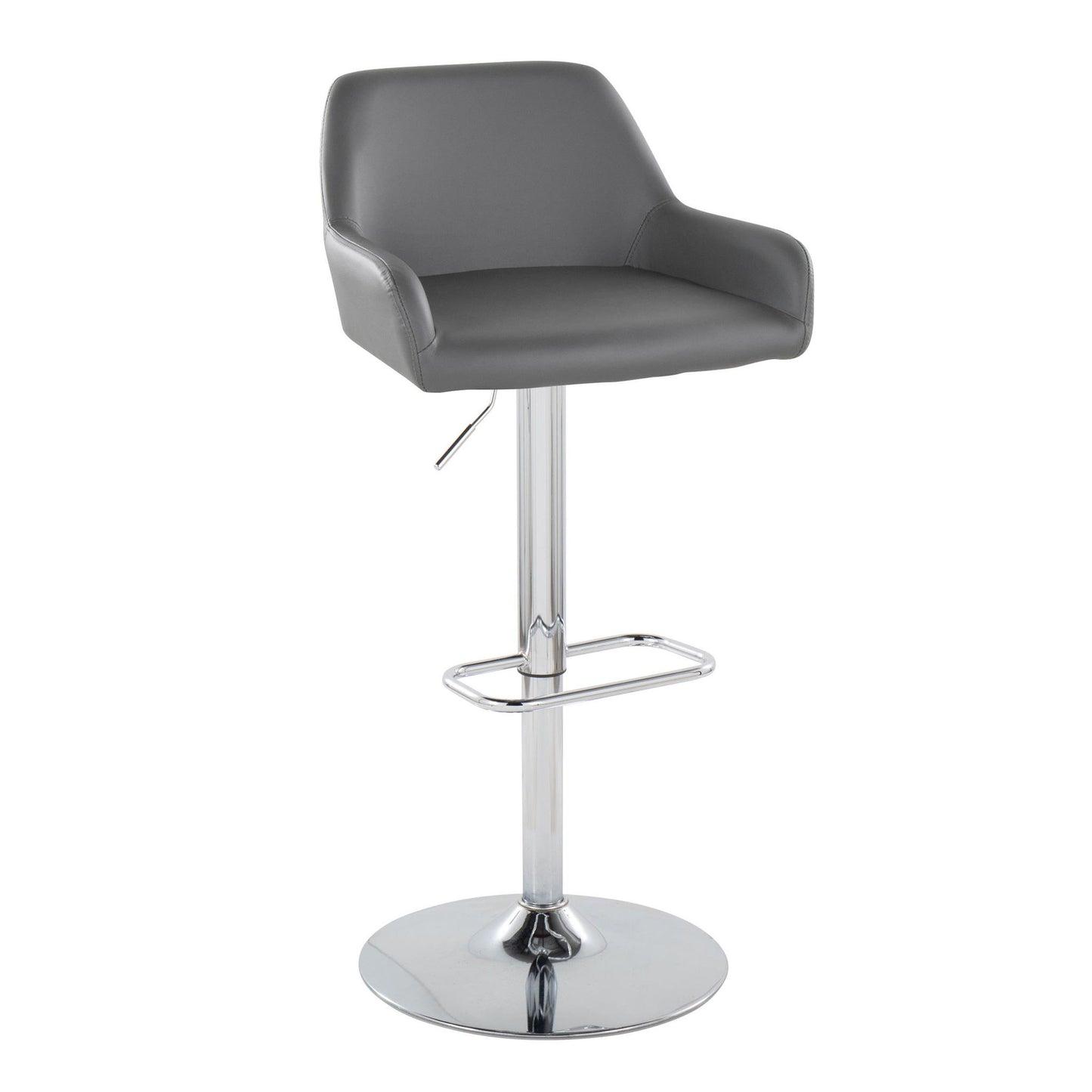 Daniella - Contemporary Adjustable Barstool With Swivel With Rounded Rectangle Footrest (Set of 2) Lumi Source
