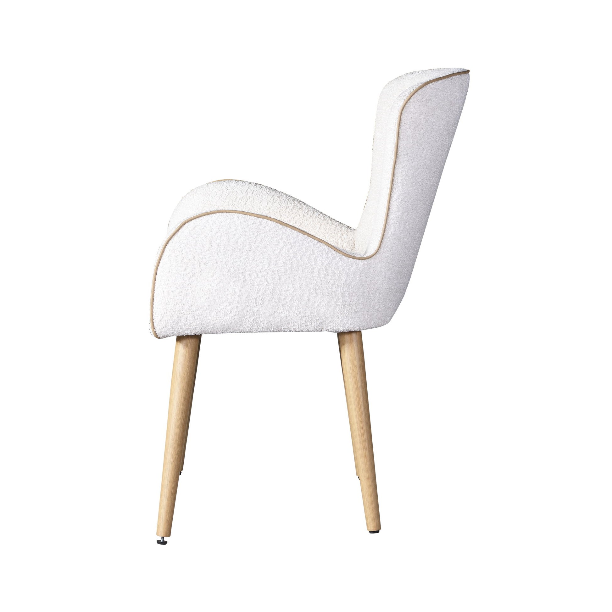 Qwin - Boucle Side Chair (Set of 2) - Beige Acme