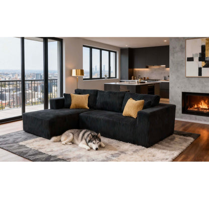 L - Shape Full Compressed Upholstered Sectional Home Essentials