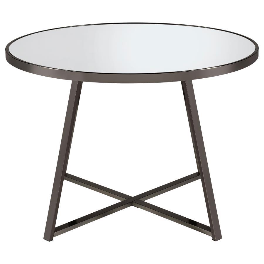 Jillian - 5 Piece Round Mirror Top Dining Set - Black Nickel CoasterEveryday
