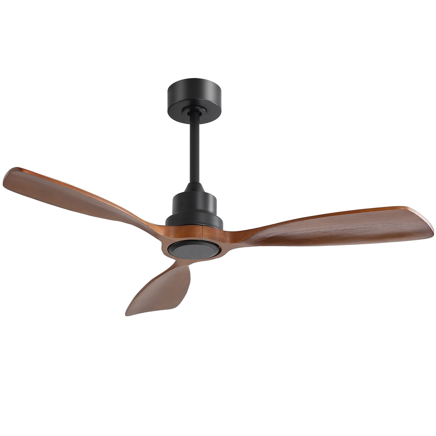 48" Ceiling Fan Without Light, 3 Solid Wood Blades Outdoor Ceiling Fan 6 - Speed Reversible DC Motor For Living Room - Black