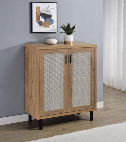 Teller - 2-Door Shoe Storage Cabinet - Natural Oak Coaster Fine Furniture