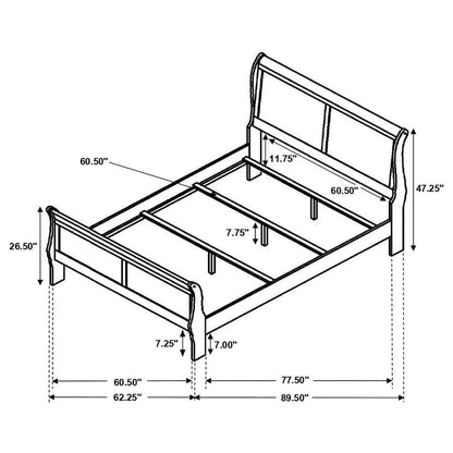 Louis Philippe - Panel Sleigh Bed CoasterEveryday