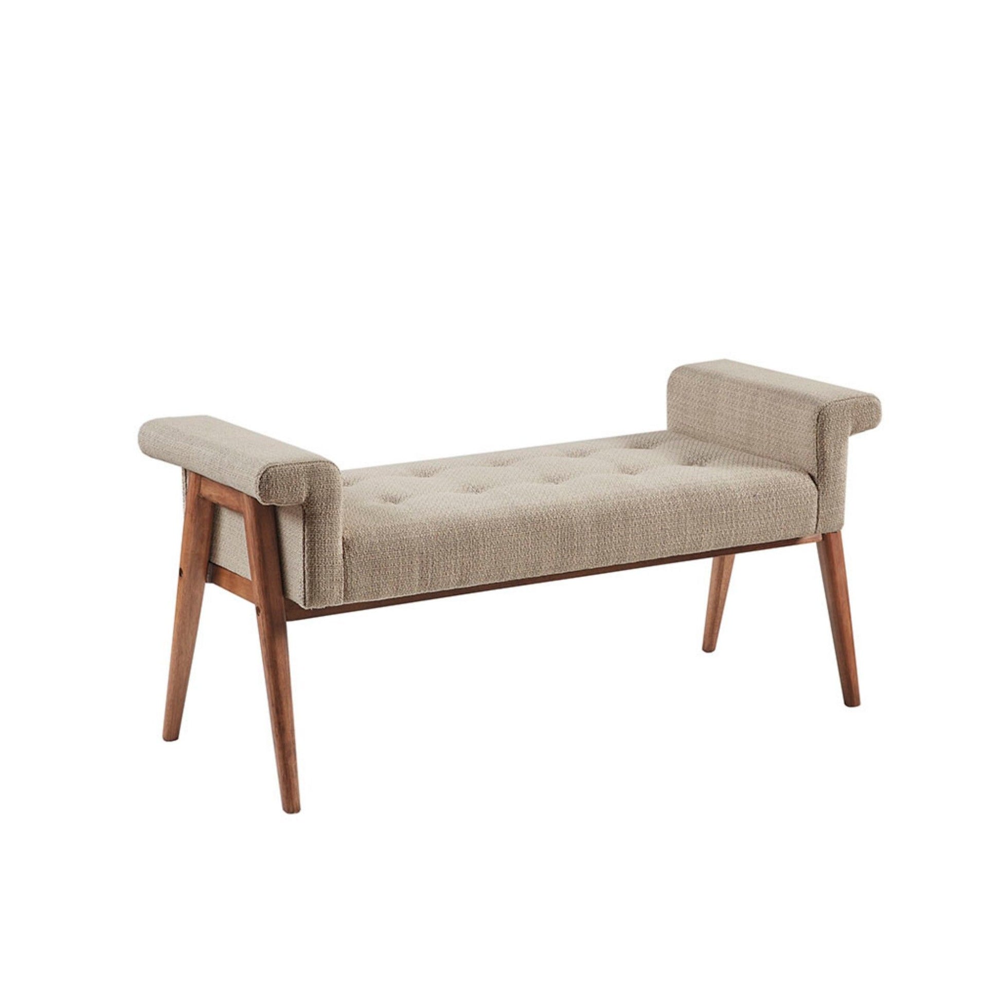 Accent Bench With Button Tufted Seat - Tan - Snoozhouse