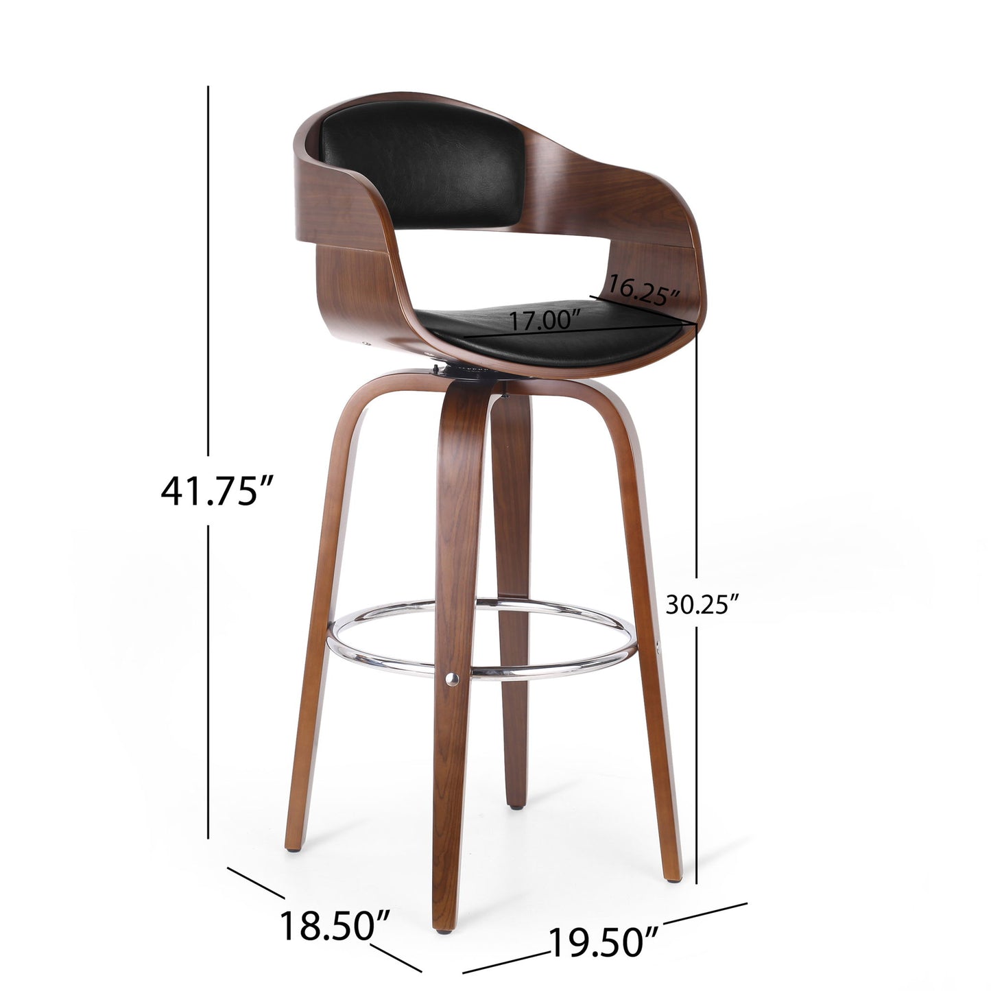 Modern Bar Stool, Swivel Function Noble House