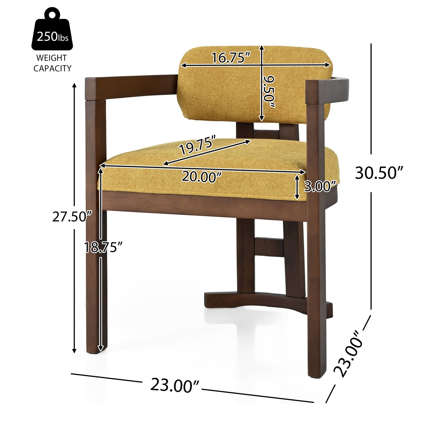 Stylish Indoor Upholstered Wood Dining Chair (Set of 2) Noble House