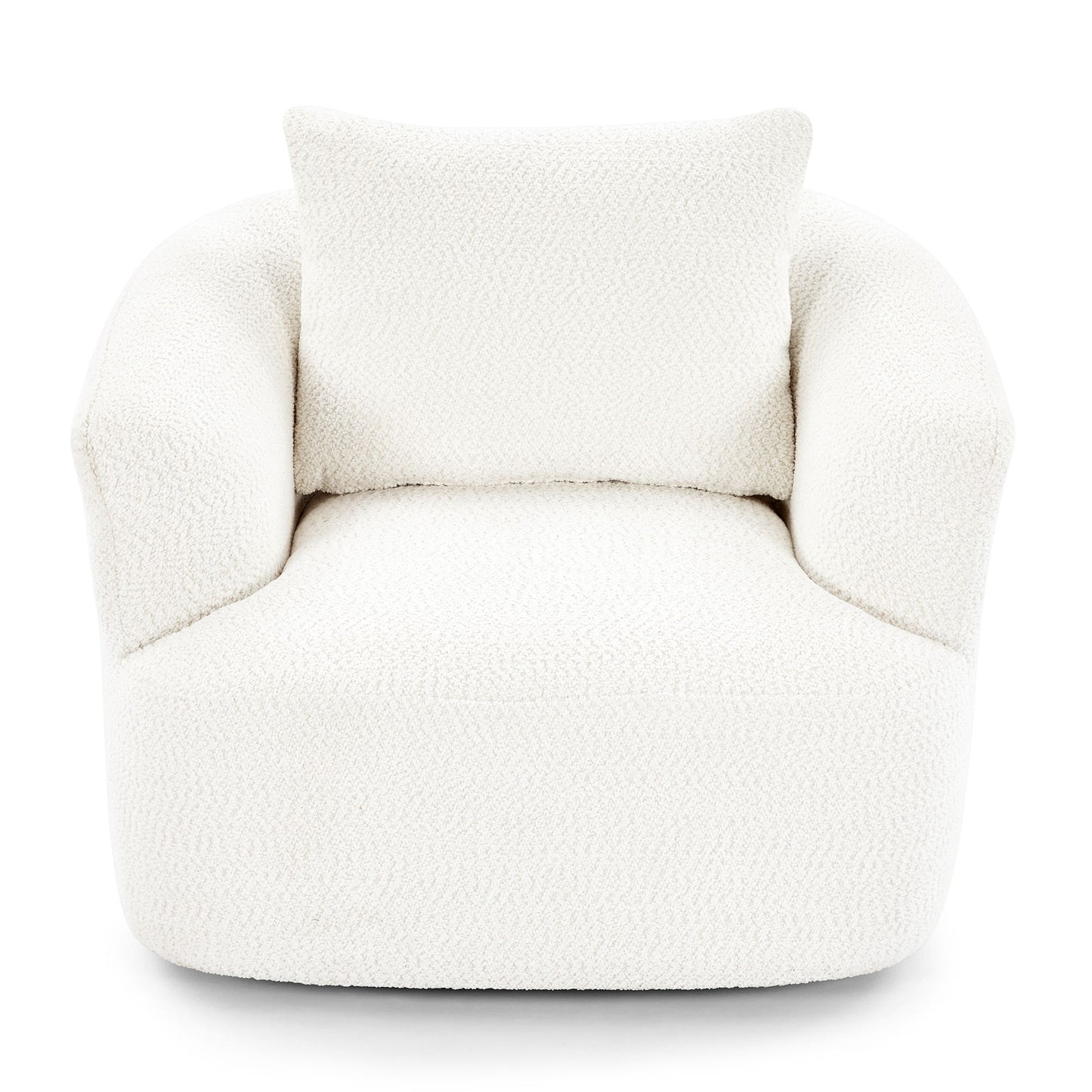 360° Swivel Barrel Sofa Chair With Throw Pillow, Chenille Upholstered Accent Chair Hearth and Haven