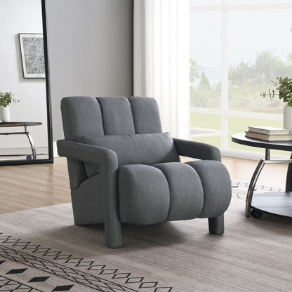 Modern Upholstered Accent Chair, Comfortable Fabric With A Pillow For Living Room Home Essentials