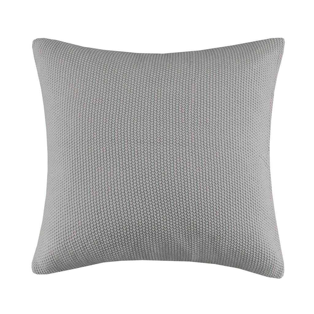 Bree Knit - Euro Pillow Cover - Gray