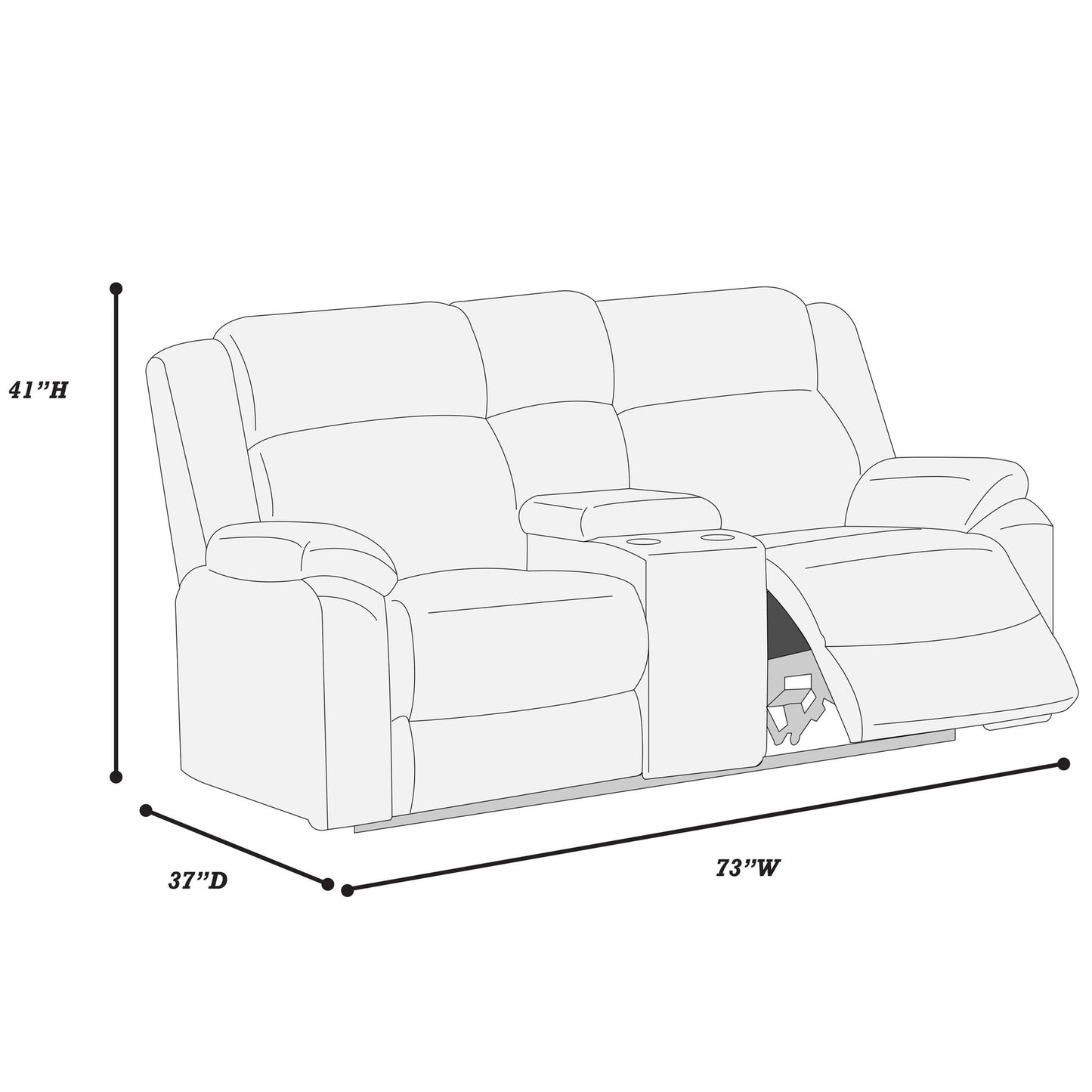 Motion Loveseat With Console Home Essentials