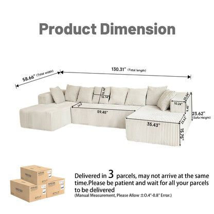 Modular U Shaped Sectional Sofa Home Essentials