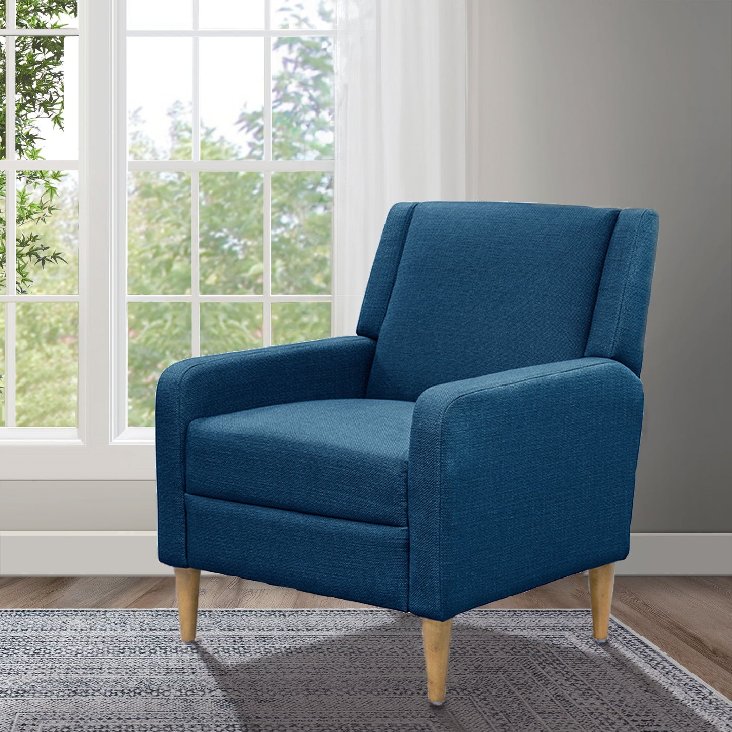 Juno - Upholstered Accent Armchair - Denim Blue