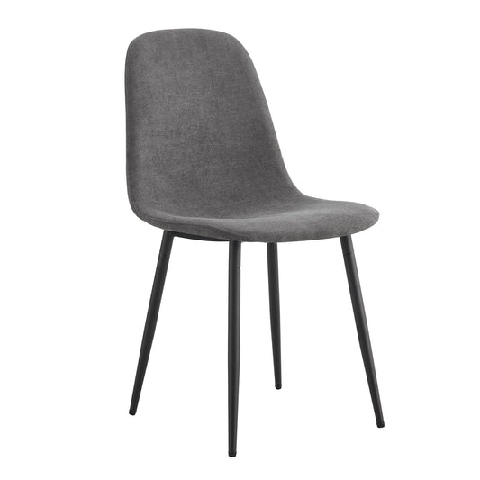 Modern Medieval Style Cushioned Side Chairs Set With Black Metal Legs For Kitchens Home Essentials