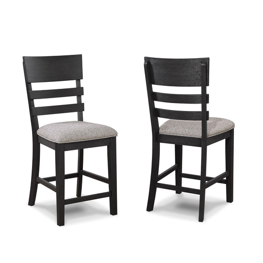 Guthrie - Counter Height Chair (Set of 2) - Charcoal & Gray Crown Mark