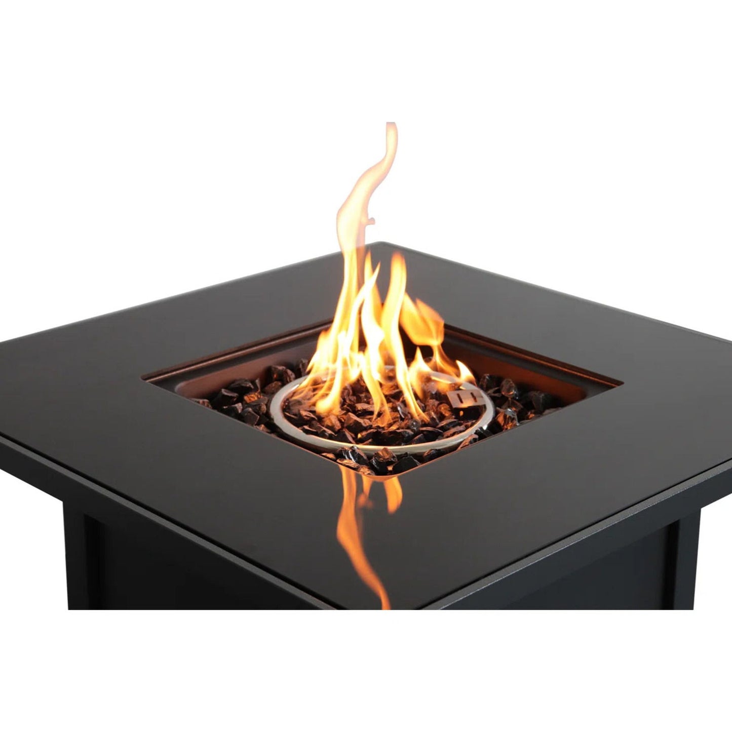 Powder Coated Fire Pit With Top - Black LSI Patio Furniture