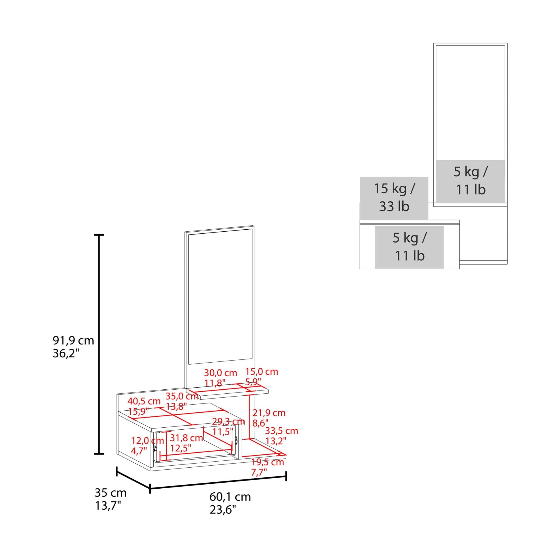 Lowell - Floating Hallway Cabinet Home Essentials