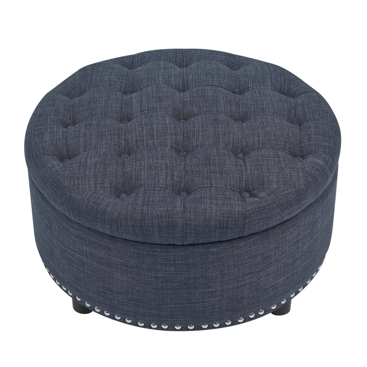 Tufted Storage Ottoman With Upholstery Home Essentials