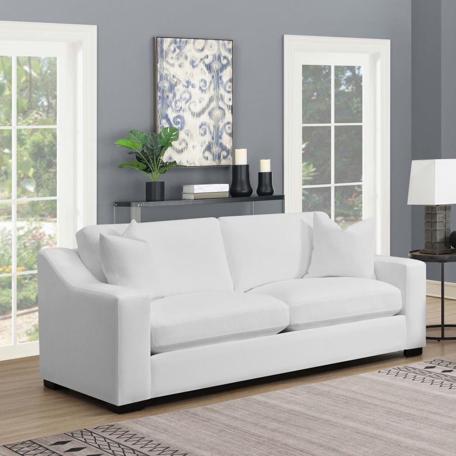 Ashlyn - Upholstered Sloped Arm Sofa - White CoasterElevations