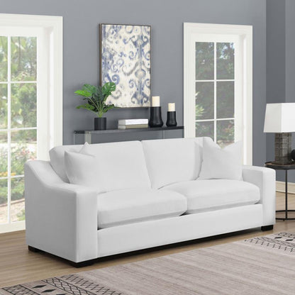 Ashlyn - Upholstered Sloped Arm Sofa - White CoasterElevations