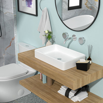 Modern European Design Ceramic Rectangular Vessel Bathroom Sink Daily Nest