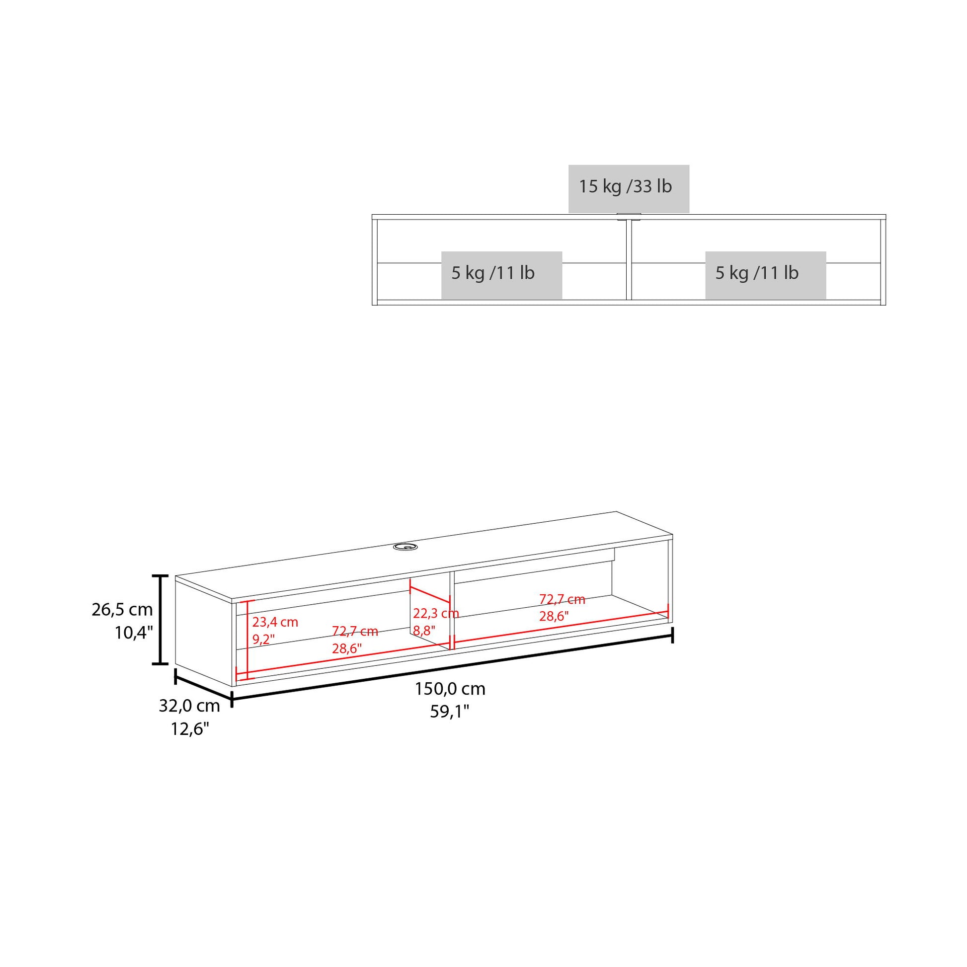 Moore - Floating TV Stand Home Essentials