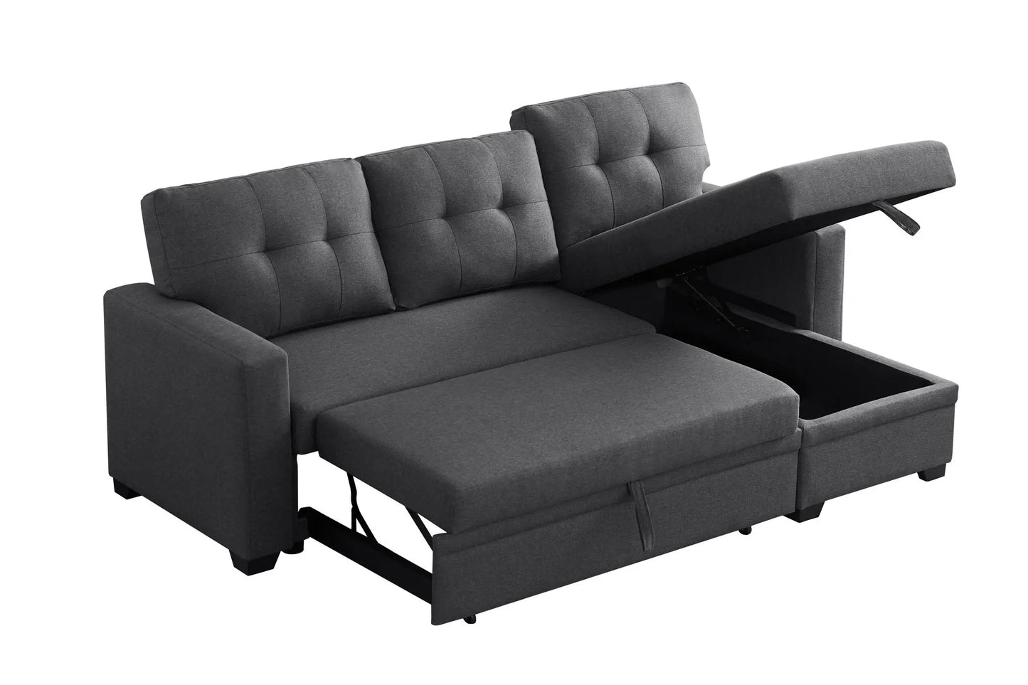 Upholstered Pull Out Sectional Sofa With Chaise Urban Retreats