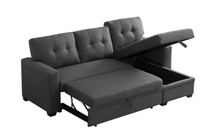 Upholstered Pull Out Sectional Sofa With Chaise Urban Retreats
