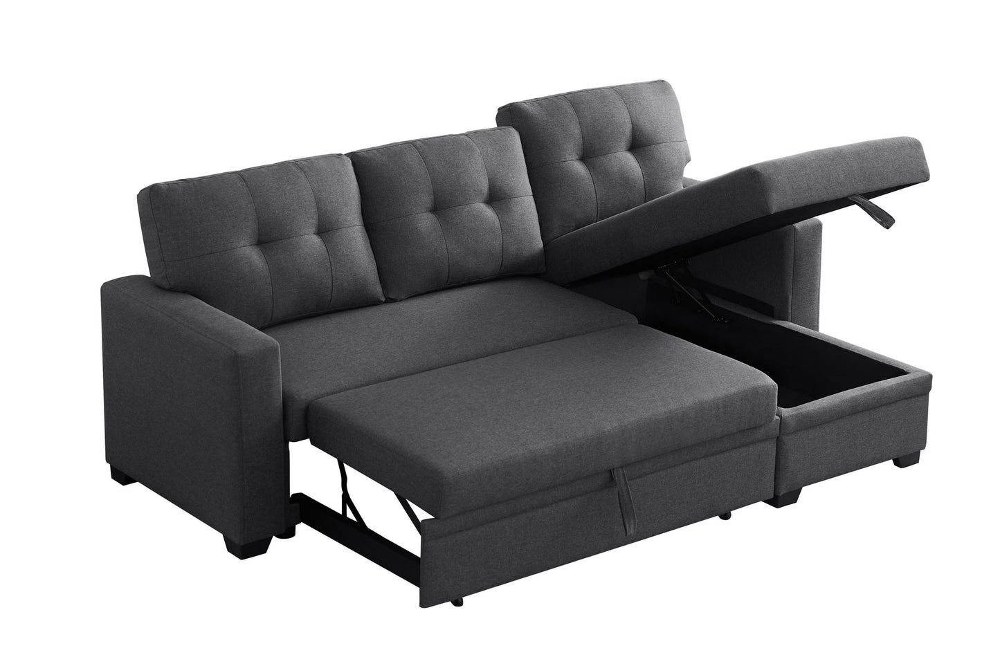 Upholstered Cushions Pull Out Sectional Sofa With Chaise Urban Retreats
