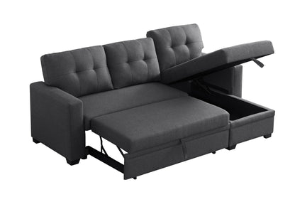 Upholstered Cushions Pull Out Sectional Sofa With Chaise Urban Retreats