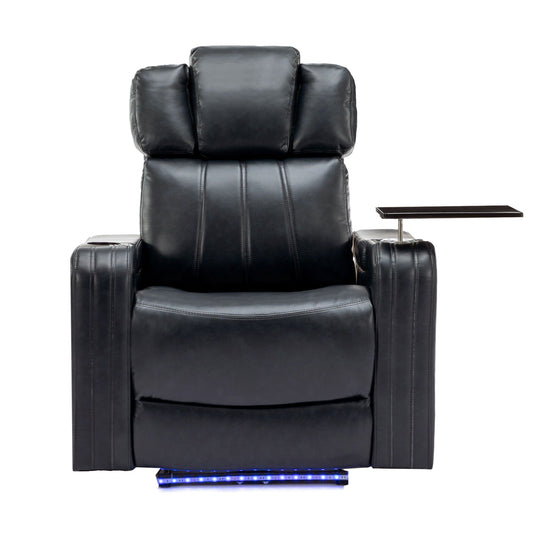 Power Recliner Theater Chair With Cooling Cup Holder, Bluetooth Speaker, LED Lights, USB Ports Hearth and Haven
