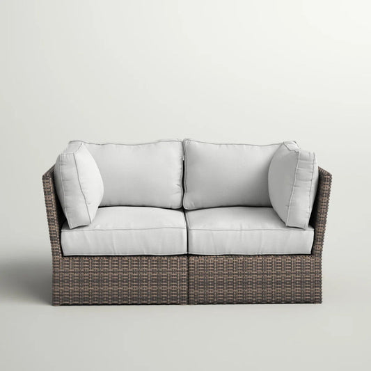 Modern Patio Wicker Loveseat With Cushions LSI Patio Furniture