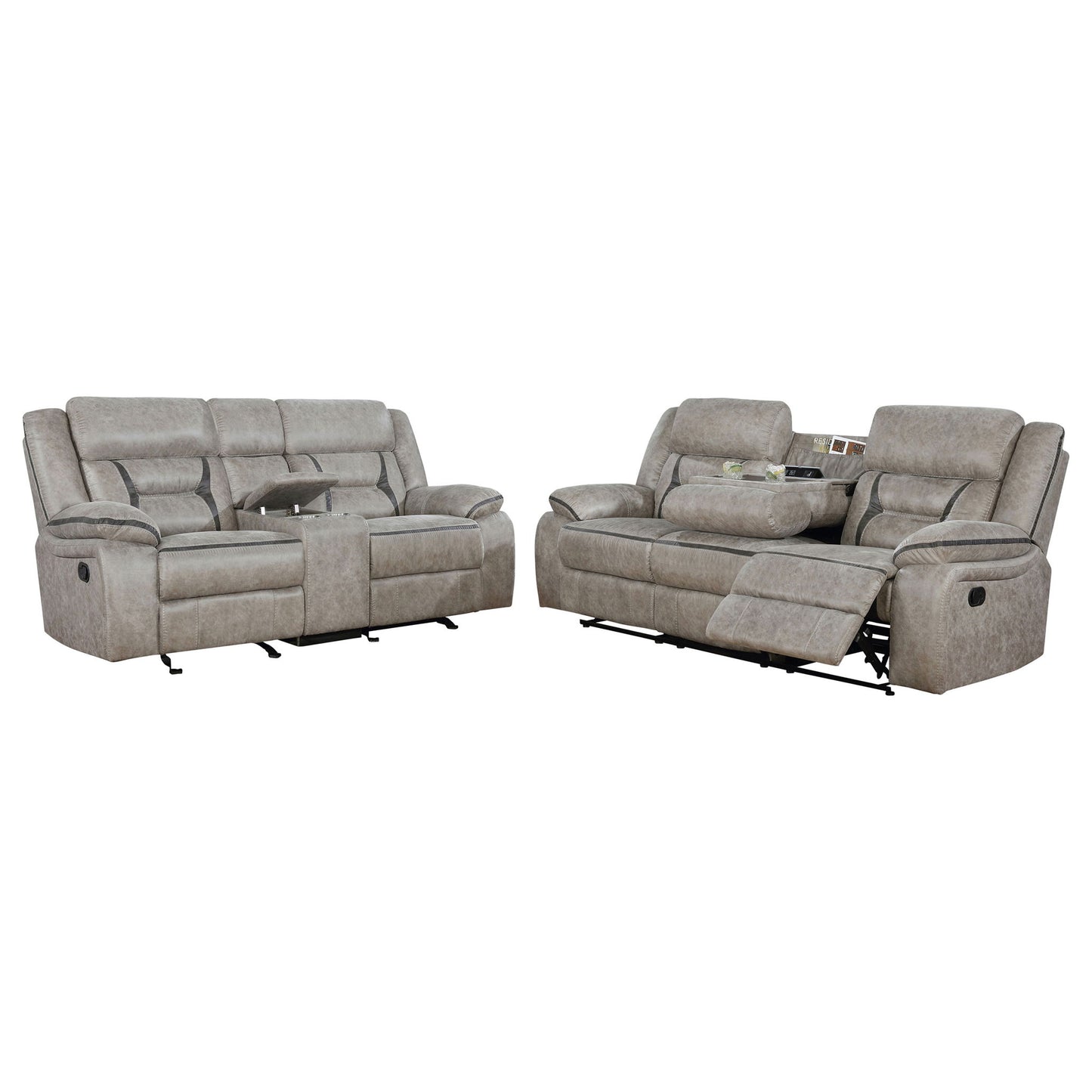 Brazelton - 2 Piece Pillow Top Arm Motion Living Room Set Furniture Max