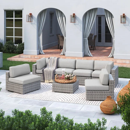 Outdoor Wicker Seating Group With Cushions LSI Patio Furniture