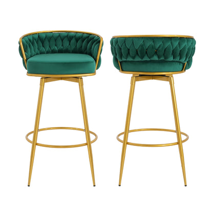 Modern Low Back Upholstered Counter Height Bar Stools (Set of 2) Noble House