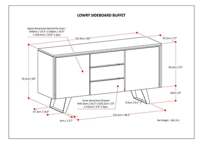 Lowry - Handcrafted Sideboard Buffet Simpli-Home