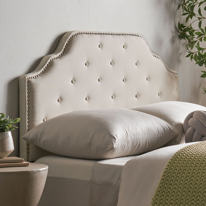 Charismatic - Size Headboard With Button Tufting And Nailhead Trim Noble House