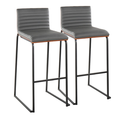 Mason Mara - Contemporary, Fixed Height Barstool (Set of 2) Lumi Source