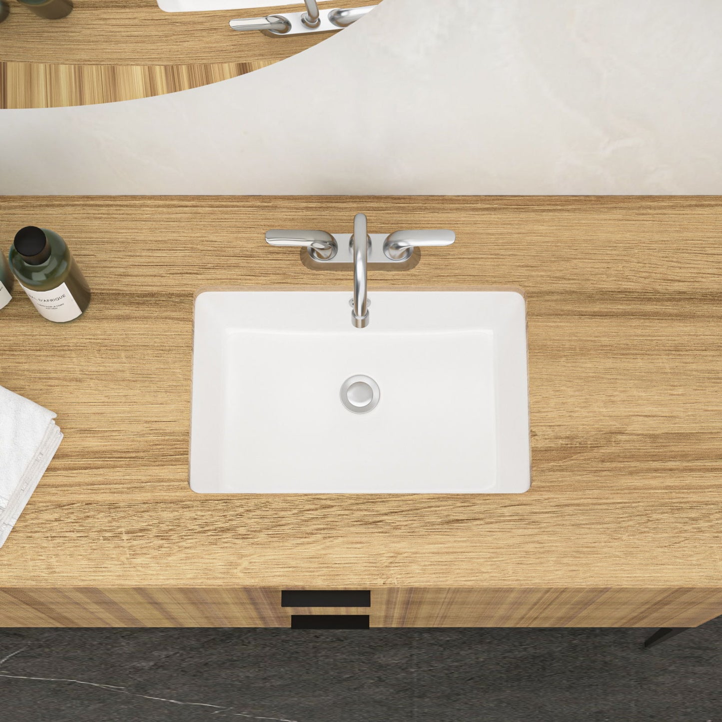 Modern Ceramic Rectangular Undermount Bathroom Sink With Overflow Daily Nest