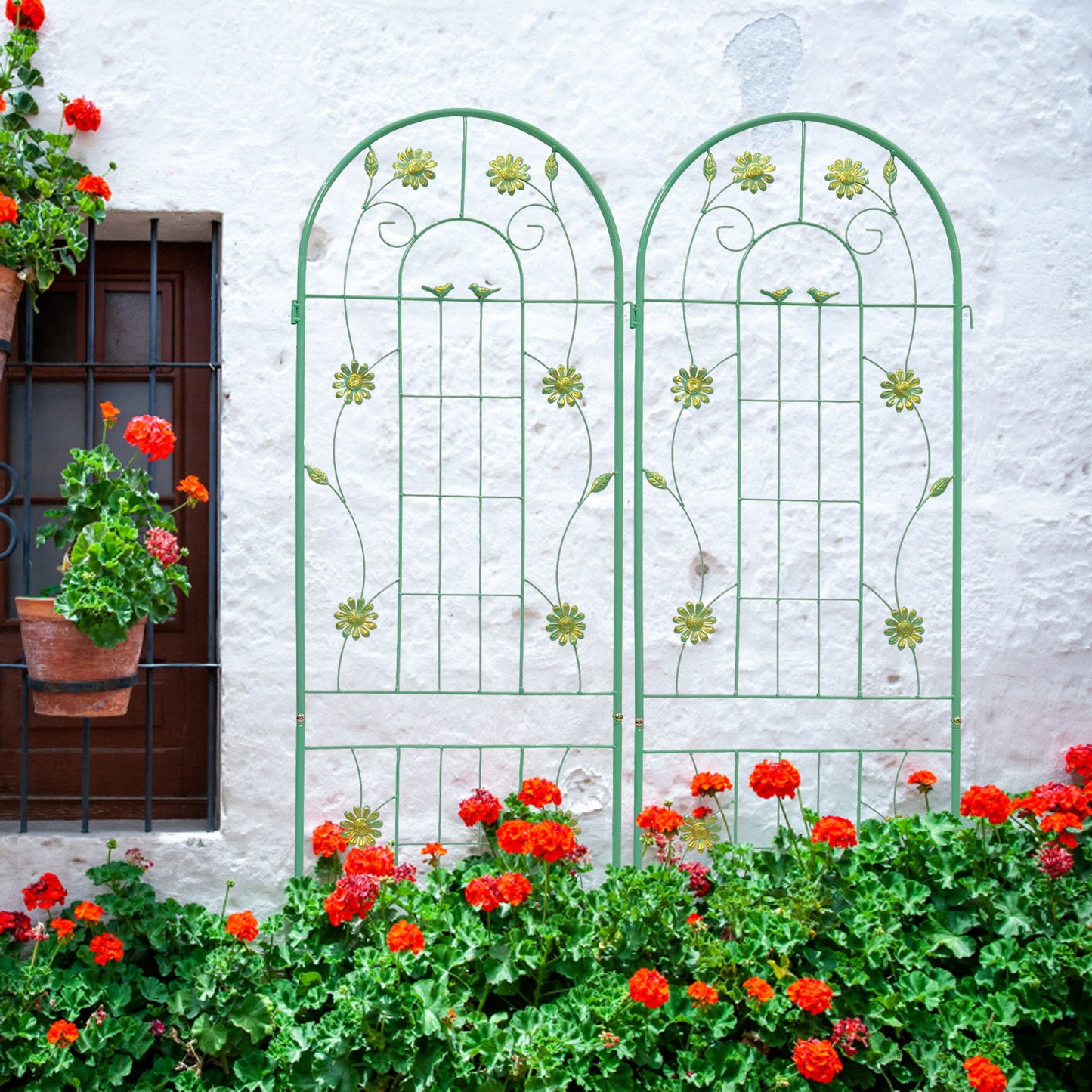 Metal Garden Trellis Rustproof Trellis For Climbing Plant Outdoor Flower Support Daily Nest