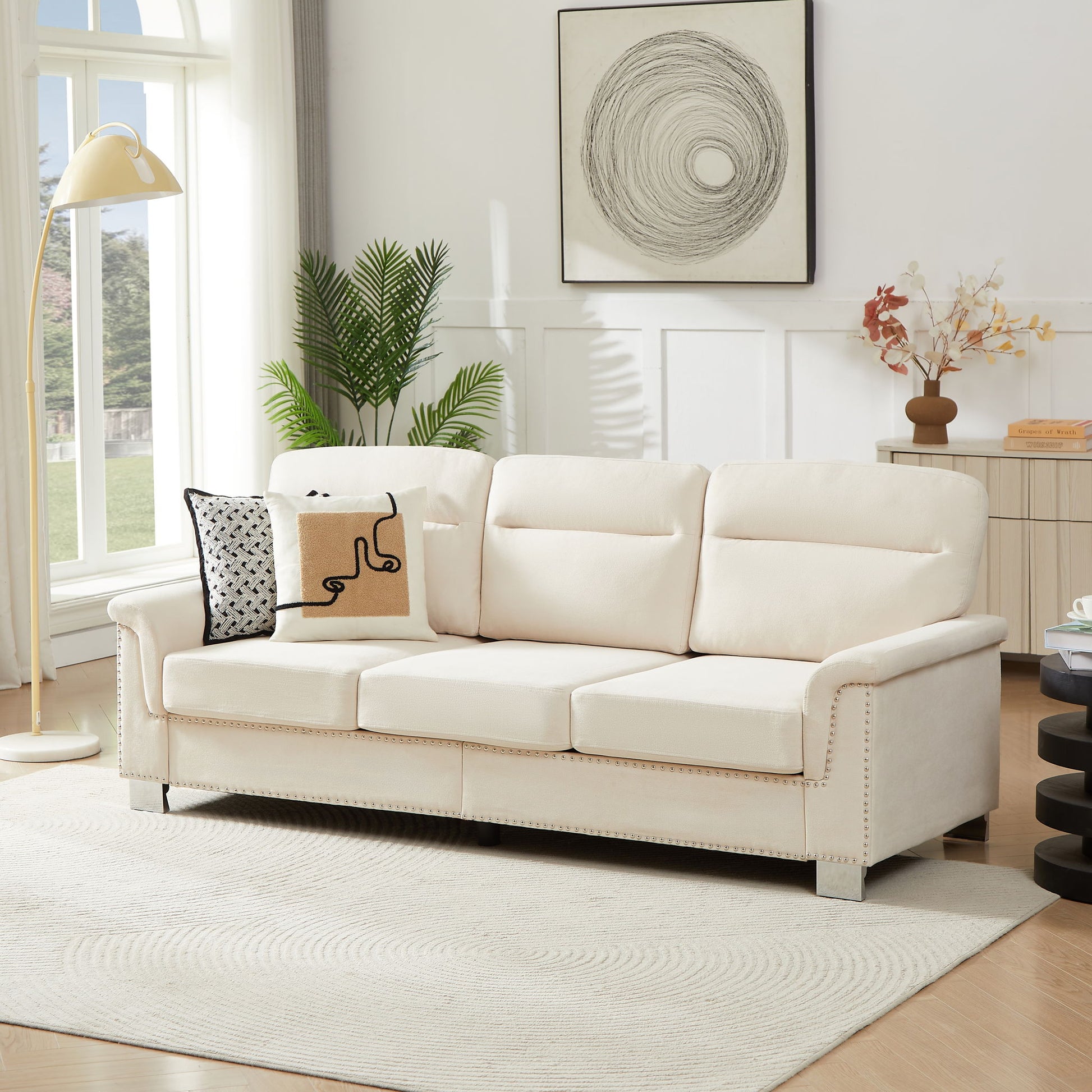 3 Seater Elegant Stationary Sofa Home Essentials