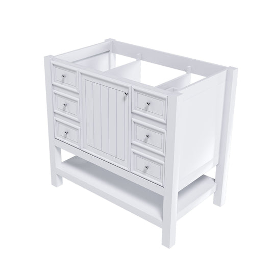 36" Bathroom Vanity With 1 Cabinet And 3 Drawers 1, Storage Solution - White Home Essentials