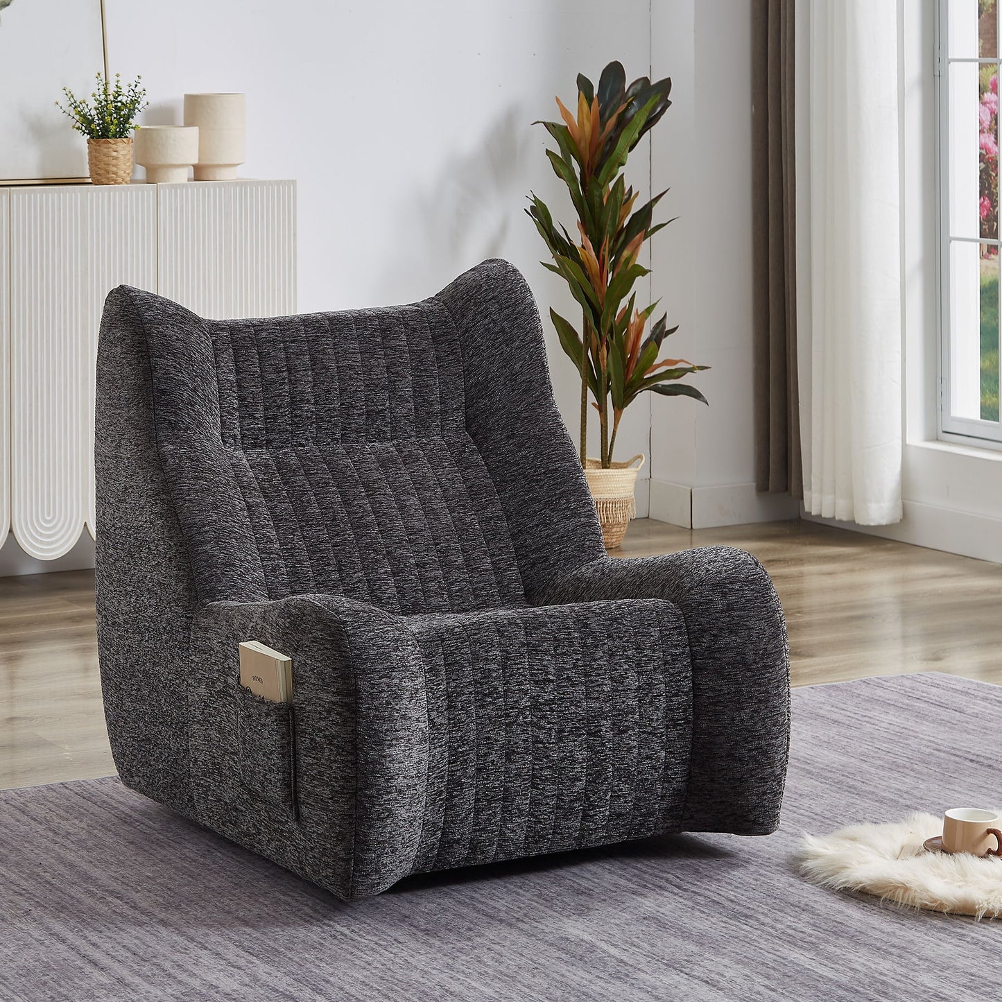 Bean Bag Chair, Lazy Floor Sofa Couch - Gray Home Essentials