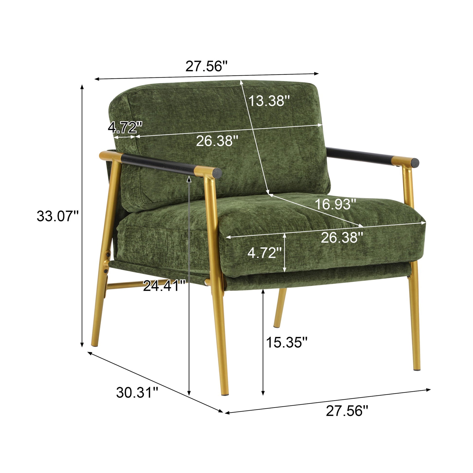 Modern Accent Chair With Cushions, Cozy Seating Noble House